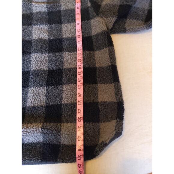 Abercrombie & Fitch Buffalo Check Fleece Jacket Women's Sz Large Gray/Black - Picture 8 of 8